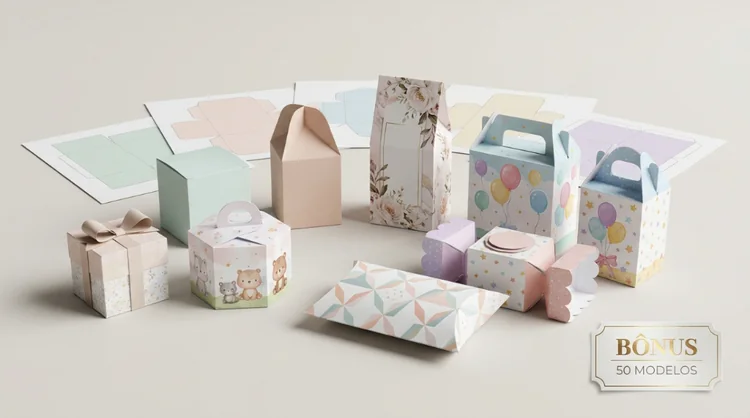 50 Caixinhas de Papel Editáveis