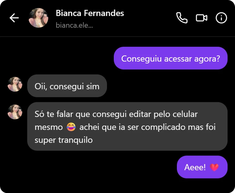 Conversa com Bianca Fernandes sobre edição no celular
